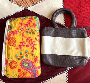 Embroidered & Mini Handbag Set