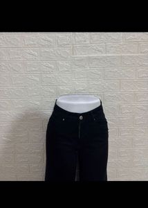 Wide Leg Black Denim Pants