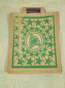 Stylish Jute Tote Bag with Star Print