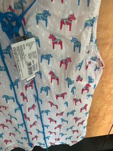 New bronz Sleeveless Horse Print Top