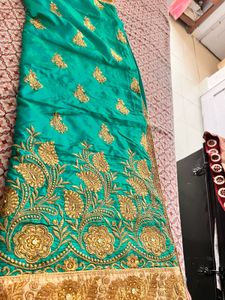 Emerald Green saree with blouse