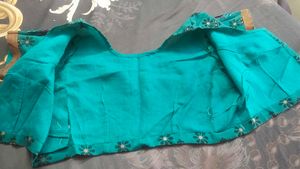 sea green beautiful flower design saree