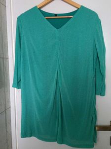 Green V-Neck Top