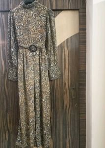 Leopard Print Jumpsuit with Belt