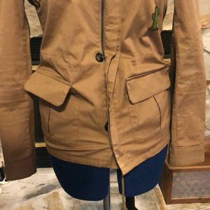 Zara Men's Unique Embroidered Brown Jacket