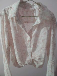 Cropped Button-Up Shirt