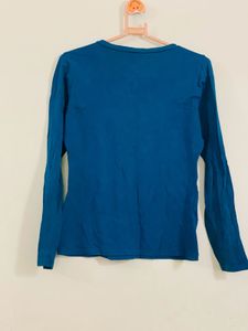 Teal Long Sleeve V-Neck Top