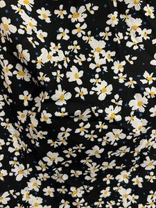 Black Floral Midi Dress with Slit