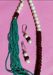Bohemian Beaded Necklace & Earrings Set