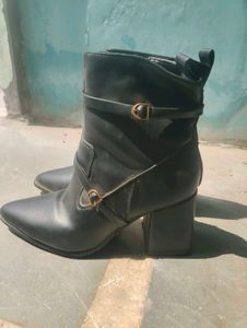 Stylish Black Heeled Ankle Boots