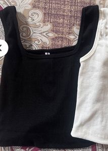Ribbed Tank Tops - Black &amp; White Set