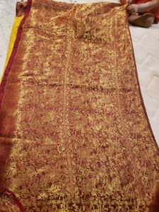 Vibrant Yellow &amp; Red Saree