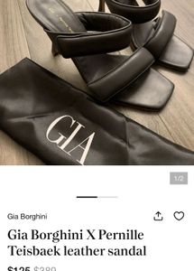 Gia Borghini X Pernille Teisbaek leather sandal