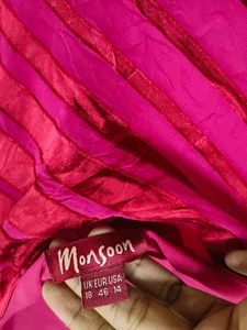 Pink &amp; Red Satin Chiffon Party dress