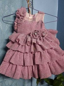 Sparkly Pink Ruffled Party Dress