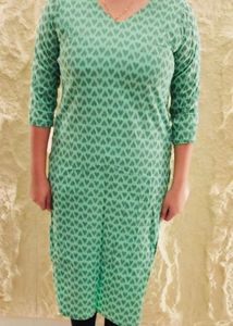 Green Heart Print Kurta