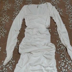 Square Neck Ruched Dress