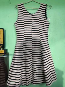 Striped Fit & Flare Dress