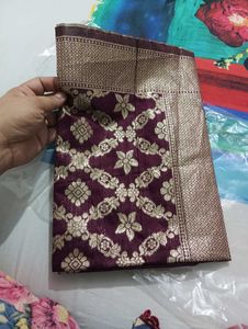Elegant Purple Banarasi Silk dupatta