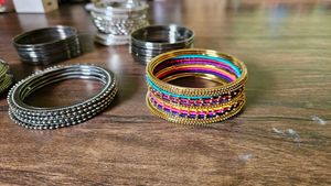 Silver Tone Bangle Sets 2.6