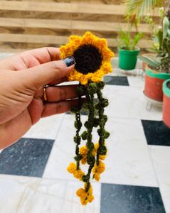 Handmade Crochet Sunflower Hair Clip