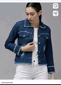 pack of 2 denim women jacket Stylish Frayed Deni