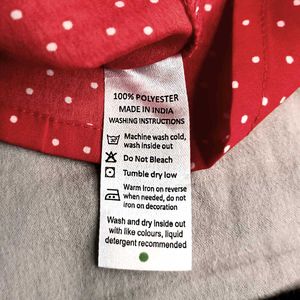 Red Polka Dot Puff Sleeve Top