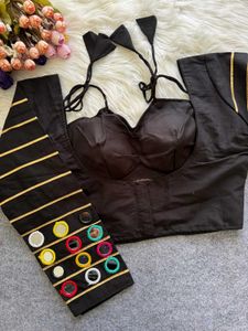 Yellow Mirror Work Blouse