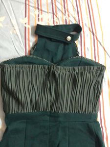 Elegant Green Halter Dress