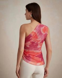 Vibrant One Shoulder Ruched Top