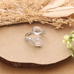 Sparkling Pear Cut Gemstone Ring 2 pics