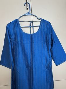 Fabindia Blue Chanderi Kurta