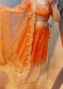 Orange Lehenga Choli Set