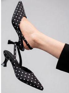 Chic Polka Dot Slingback Heels