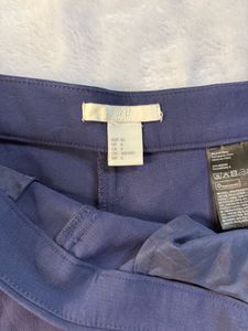 Navy Blue Scalloped Hem Shorts