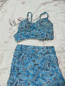 Zara Blue Paisley Two-Piece Set