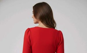 Chic Red V-Neck Mini Dress