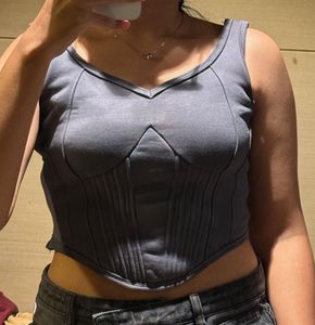 Stylish Grey Corset Top