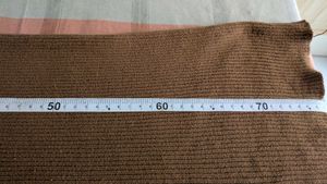 Brown Ribbed Knee Length Dress