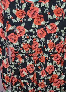 Vintage Floral Print Dress
