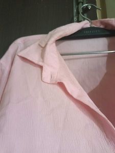Pink Collared Button-Up Shirt