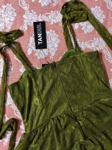 Green Tiered Mini Dress