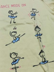 12-14 year Cute Yellow 'Dance Mode On' Tee