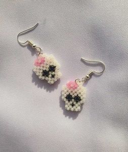 Cute Beaded Skull Earrings