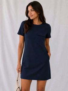 Forever 21 Navy Blue Short Sleeve Shift Dress