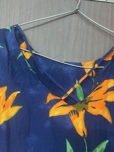 branded Navy Blue Floral Maxi Dress for M &amp;L