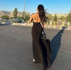 Elegant Black Maxi Dress with Slit