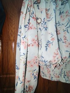 Floral Mock Neck Smocked Blouse