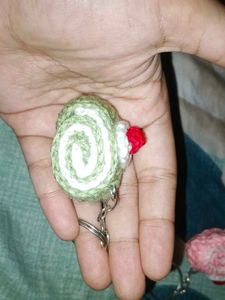 3Cute Crocheted Roll Keychain Set