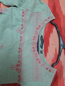 Elegant Mint Green Embroidered Kurta